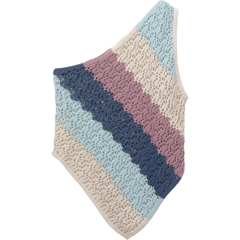 Pull&Bear Vyšívaný top krémová / námornícka modrá / tyrkysová / 65886074