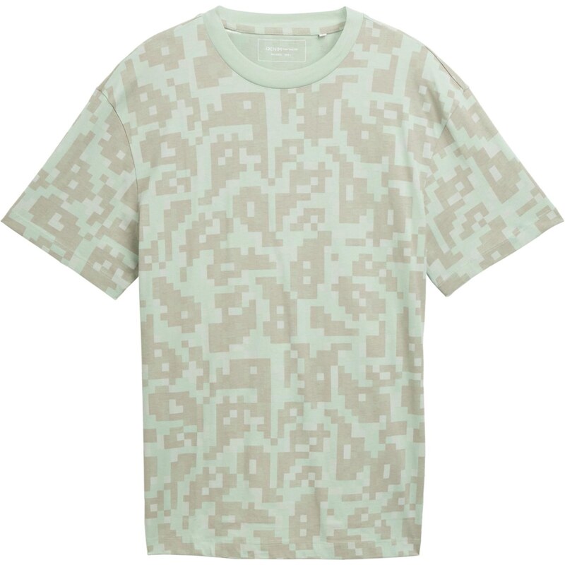 TOM TAILOR DENIM Tričko svetlosivá / olivová / mätová 65365518