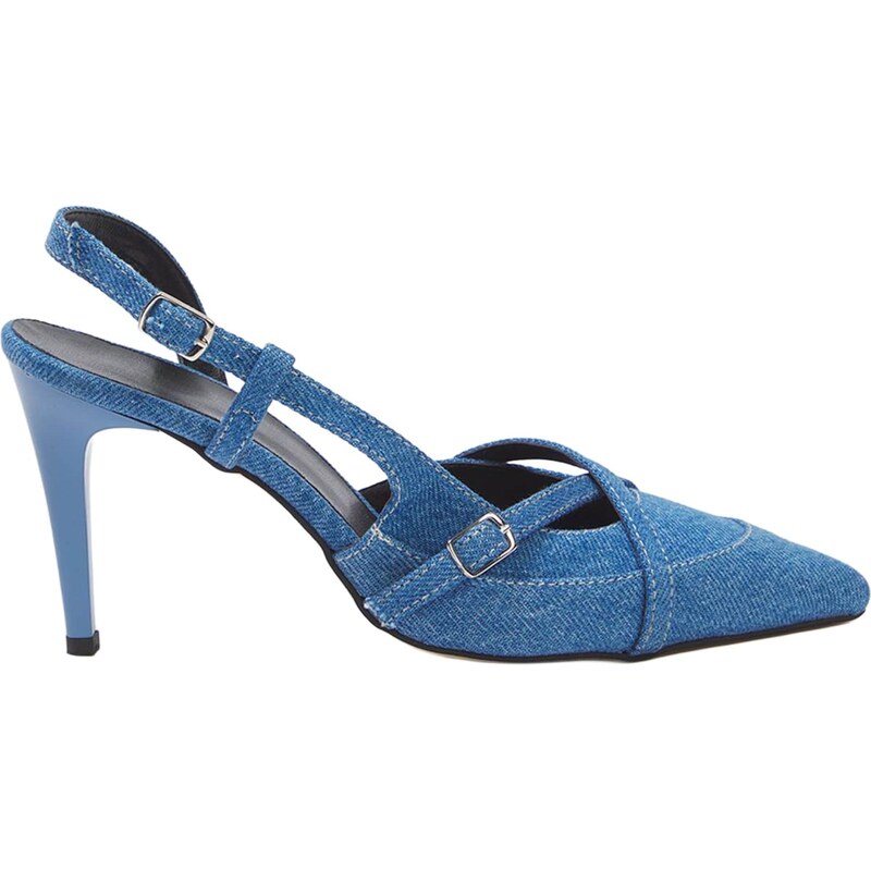 Trendyol Lodičky s otvorenou pätou modrá denim 65892759