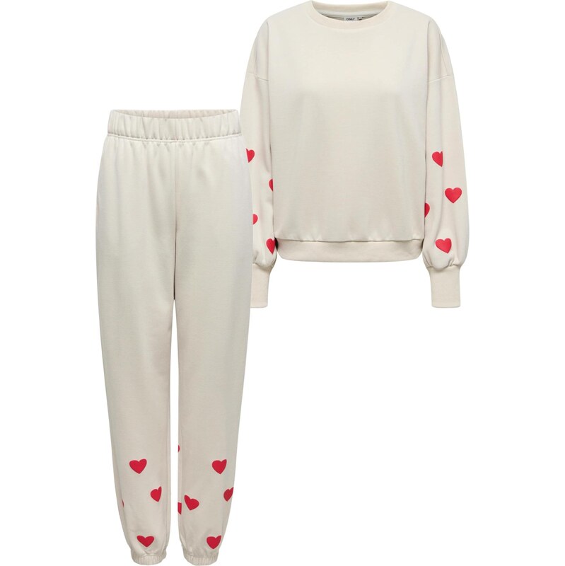 ONLY Joggingová súprava ONLBROOKE kamenná / červená 65892968