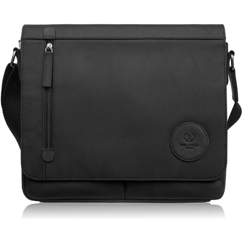 Paolo Peruzzi Pánska kožená vintage taška cez rameno | čierna T-147 66453778