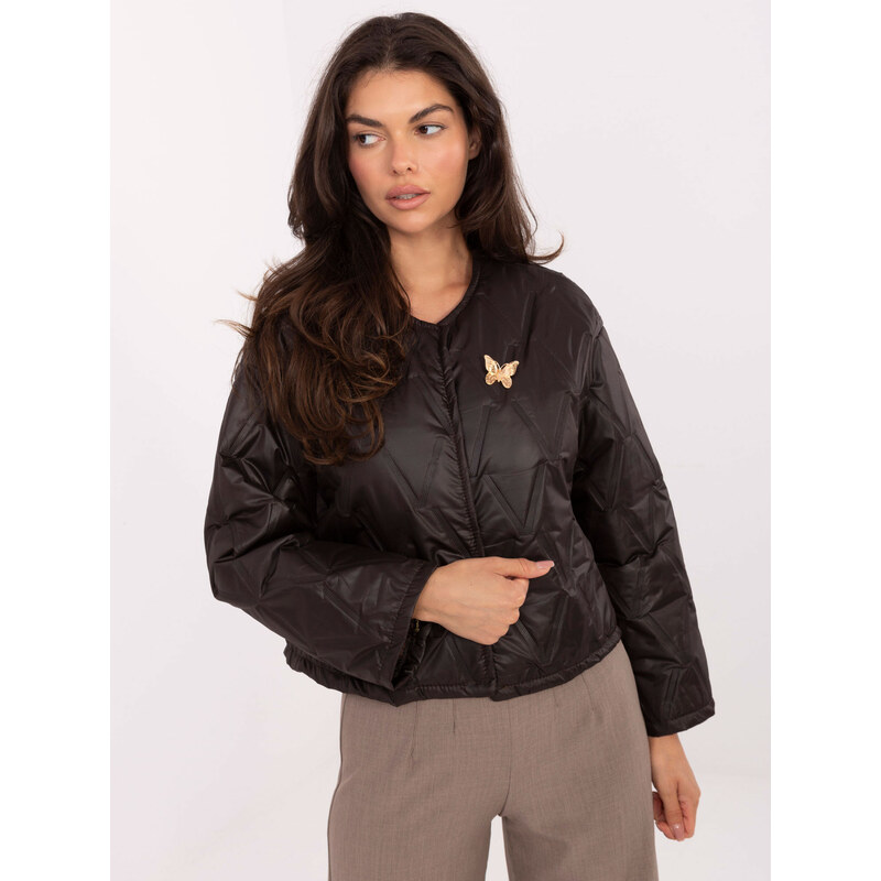 RUE PARIS Ľahká tmavohnedá dámska prechodná bunda bez kapucne IT-KR 66150298