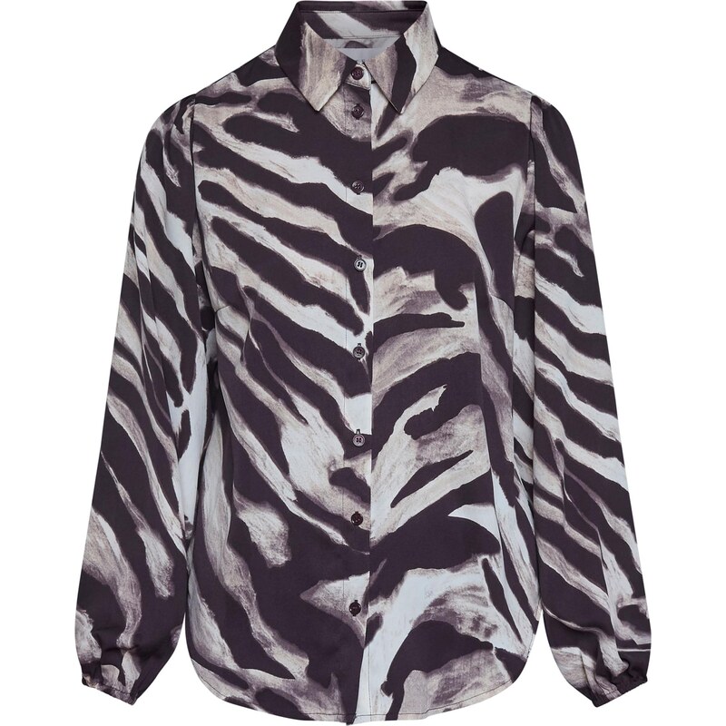 SISTERS POINT Blúzka EBBEY čokoládová / svetlohnedá / šedobiela 65475006