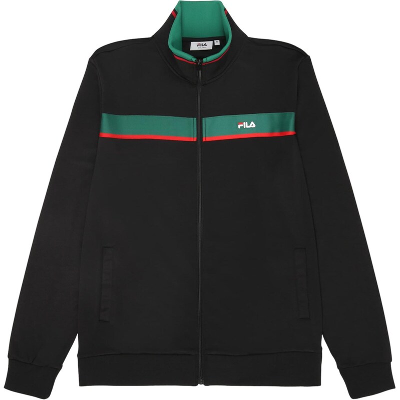 FILA Tepláková bunda SAGANO tmavozelená / červená / čierna 65460817