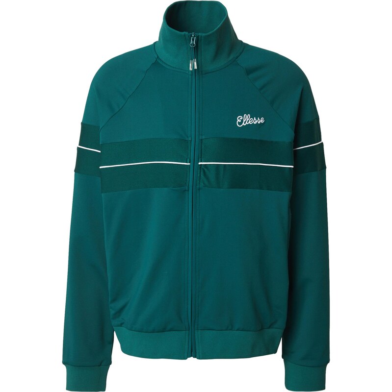 ELLESSE Tepláková bunda tmavozelená / biela 65678263