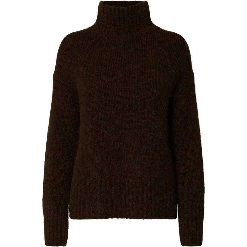 SELECTED Sveter SLFGabriella tmavohnedá 66009262