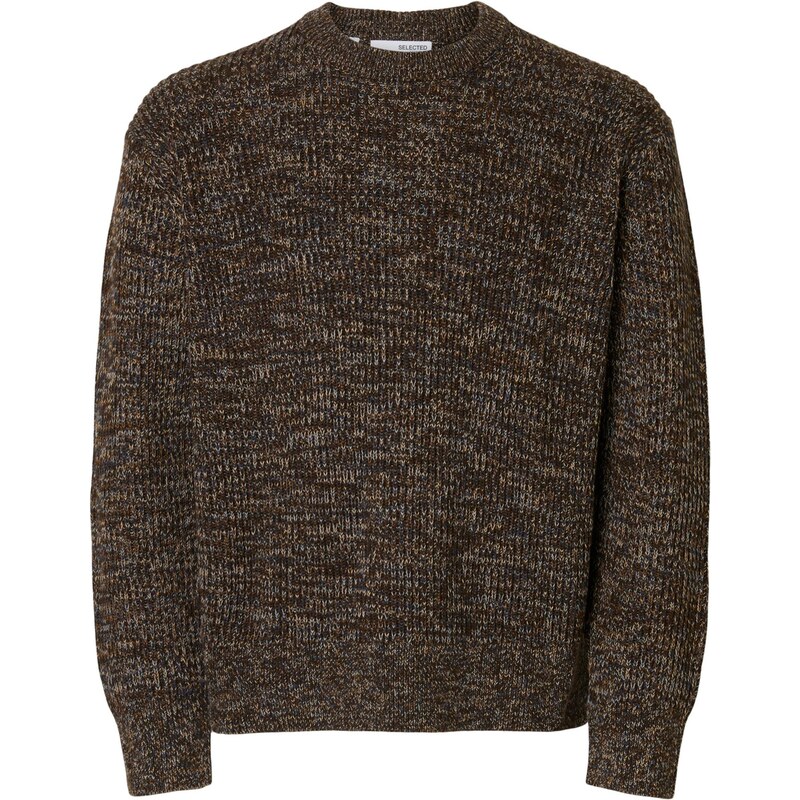 SELECTED Sveter SLHTilum tmavohnedá 66009136