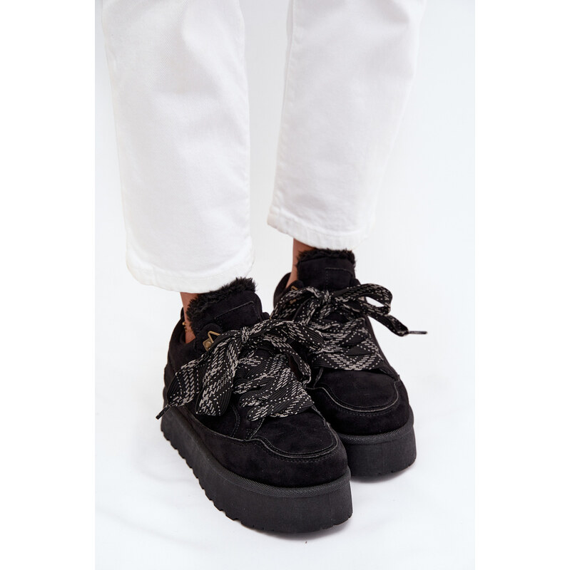 Boto Šnurovacie Dámske Snehule Na Platforme Vyhrievané Kožušinou 65441673