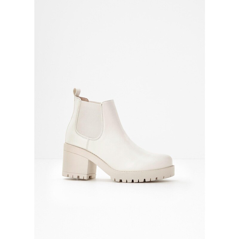 bonprix Čižmy chelsea s blokovým podpätkom, farba béžová 44792666