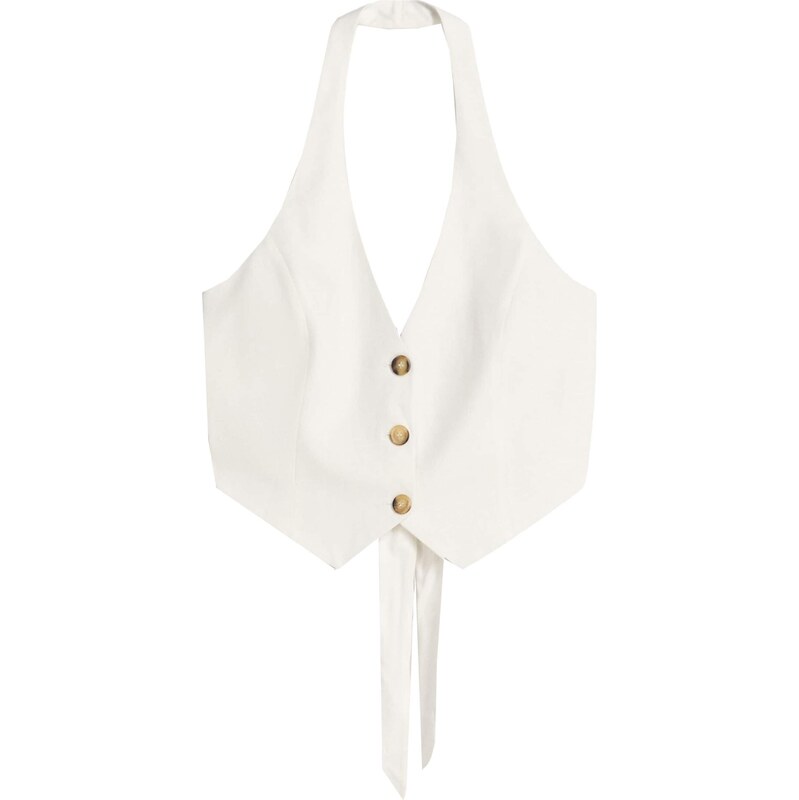 Bershka Vesta k obleku šedobiela 66008662