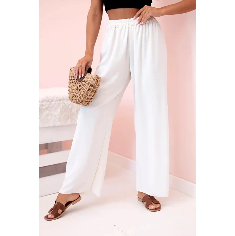 K-Fashion Široké nohavice svetlo béžovej farby 65720524