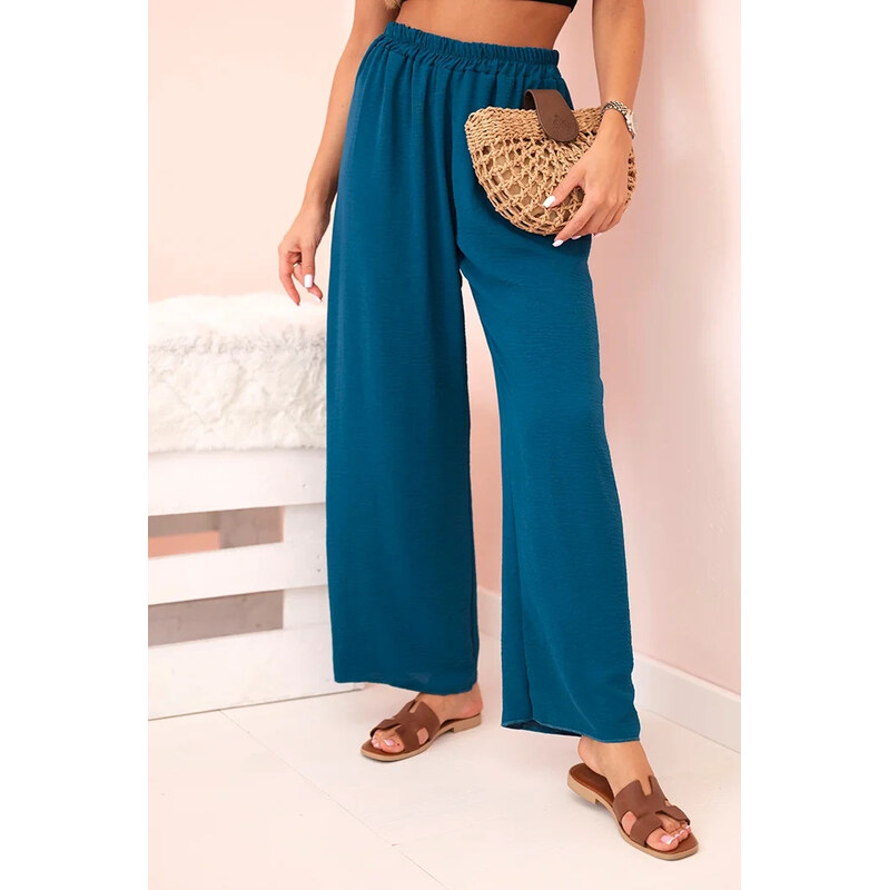 K-Fashion Nohavice so širokými nohavicami marine 65721244