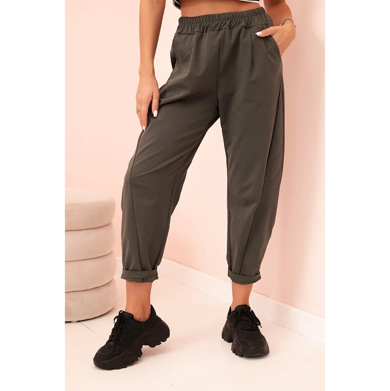 K-Fashion Šortky s vreckami Summer Punto dark khaki 67784447