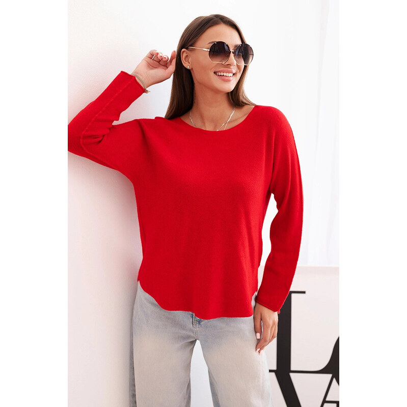 K-Fashion Dámsky viskózový sveter s dlhými rukávmi a okrúhlym 65554299