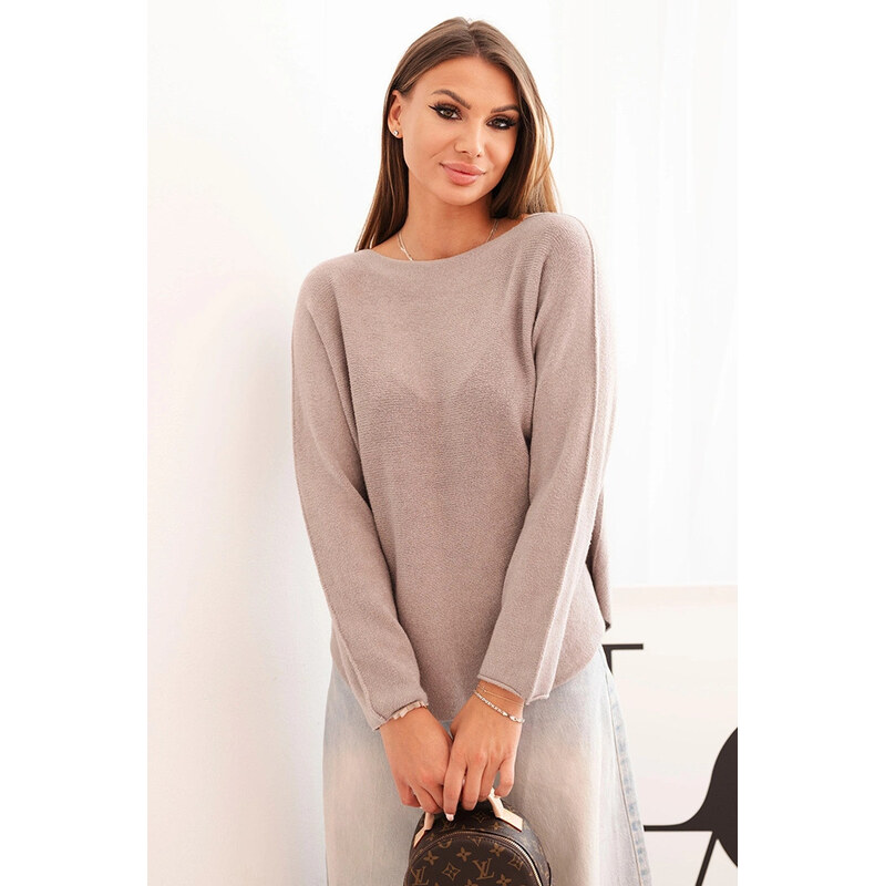 K-Fashion Dámsky viskózový sveter s dlhým rukávom a okrúhlym výstrihom 65554303