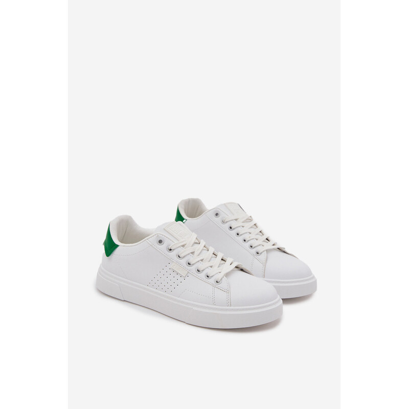 Big Star Shoes Pánske kožené tenisky ECO Big Star - bielo-zelené 65449003