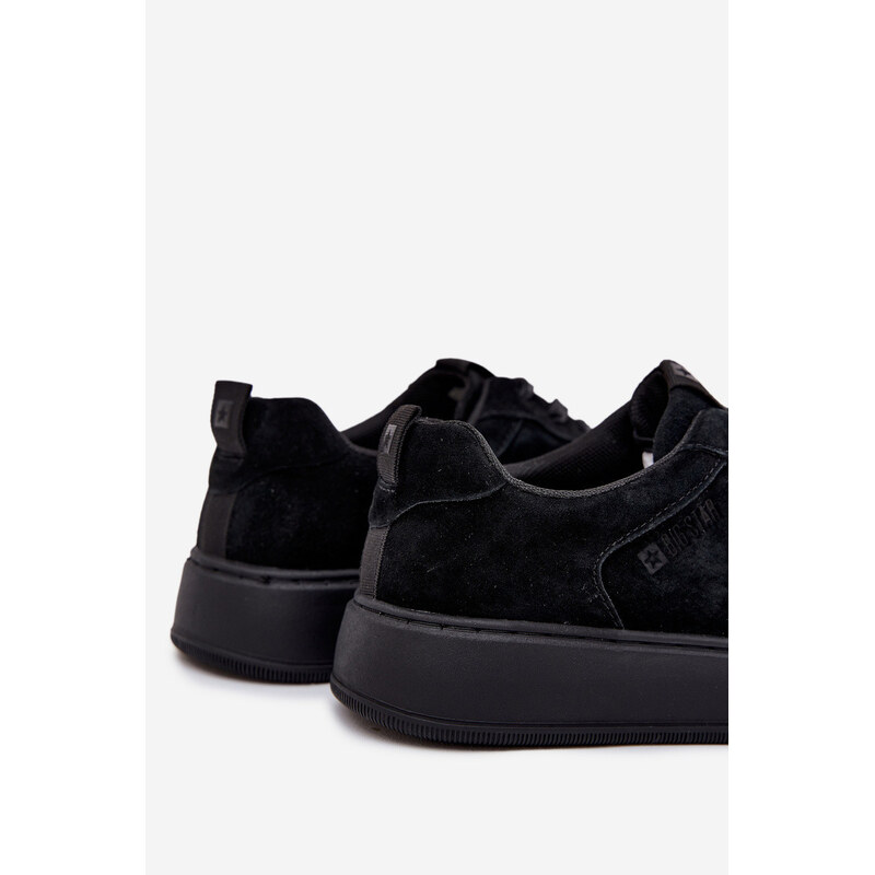Big Star Shoes Pánske semišové tenisky na platforme Big Star - čierne 65449012