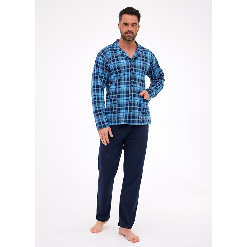 Cornette pyžamo 114/82 long/r M-2XL pánske pyžamo na zips 65449988