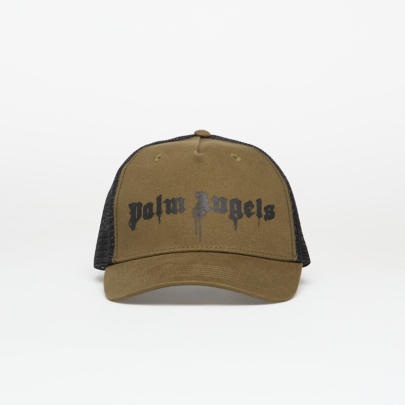Šiltovka Palm Angels Spray Logo Trucker Cap Army Green/ Black 65384323