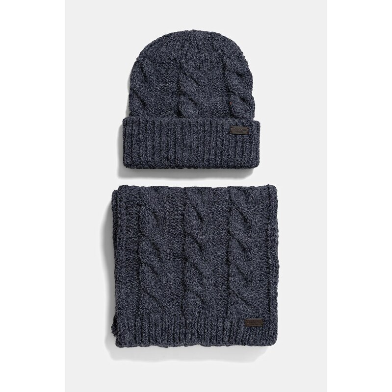 Barbour pletený set čiapky a šálu