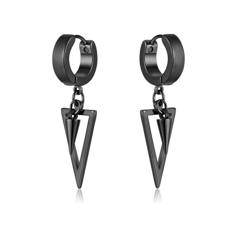 Titan Jewerly Náušnice z chirurgickej ocele Triangel 13mm Čierne 65229299
