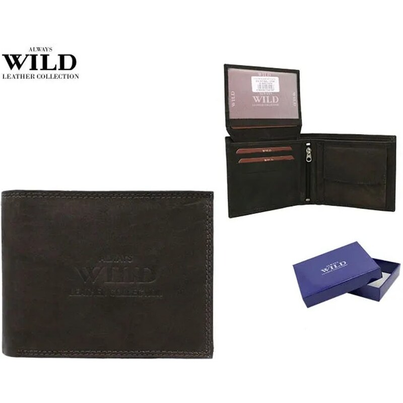 Tmavohnedá kožená pánska peňaženka 65421195