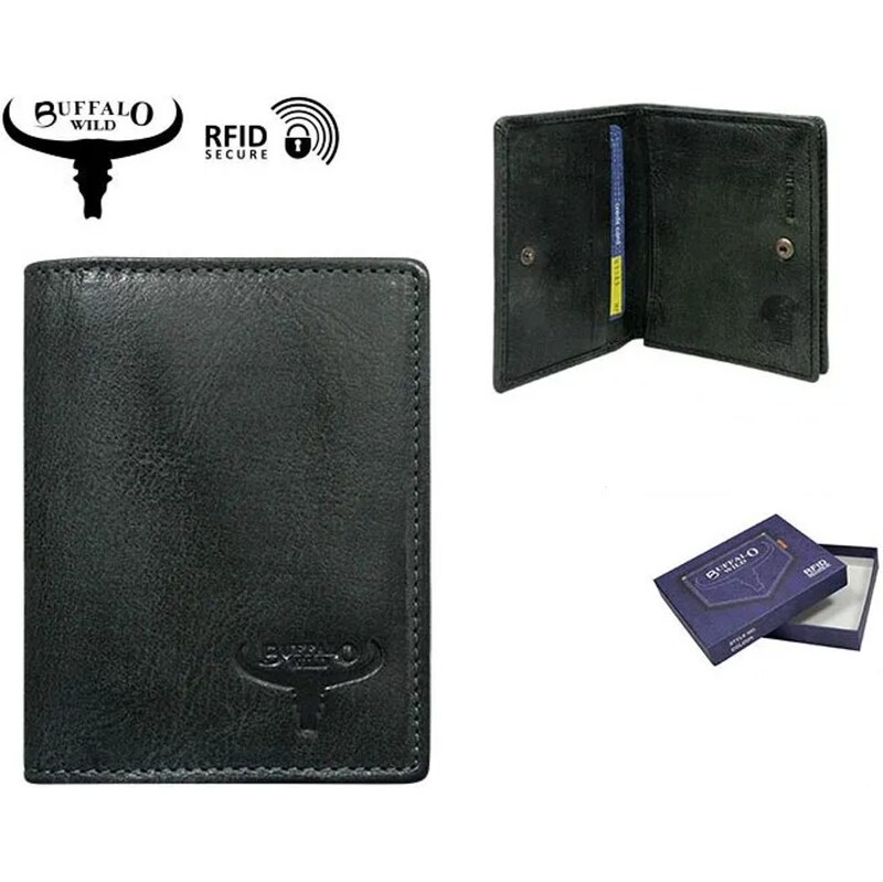 Čierna pánska kožená peňaženka Buffalo Wild 65421196
