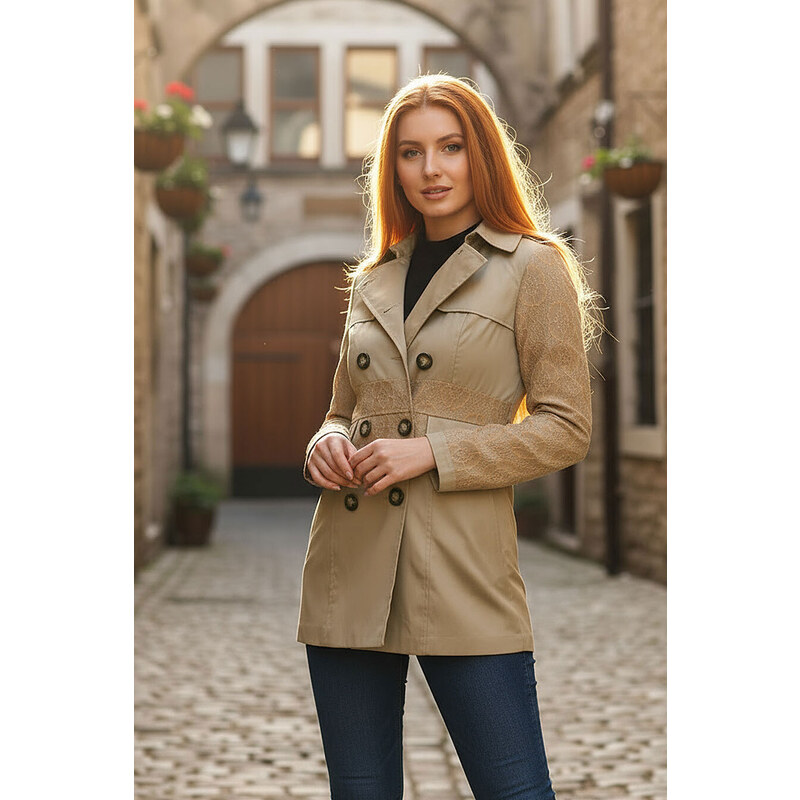 Glara Romantický dámsky trenčkot 22162171