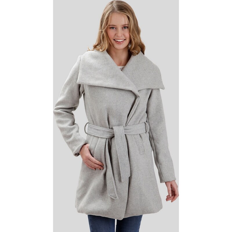 Perso Sivý dámsky vlnený kabát MAH 515522 F 65387579