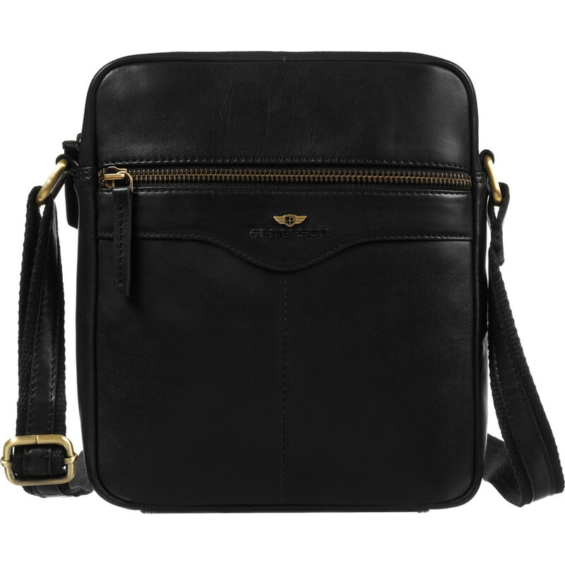 Peterson Elegantná pánska čierna kožená taška cez rameno s púzdrom na 65387575