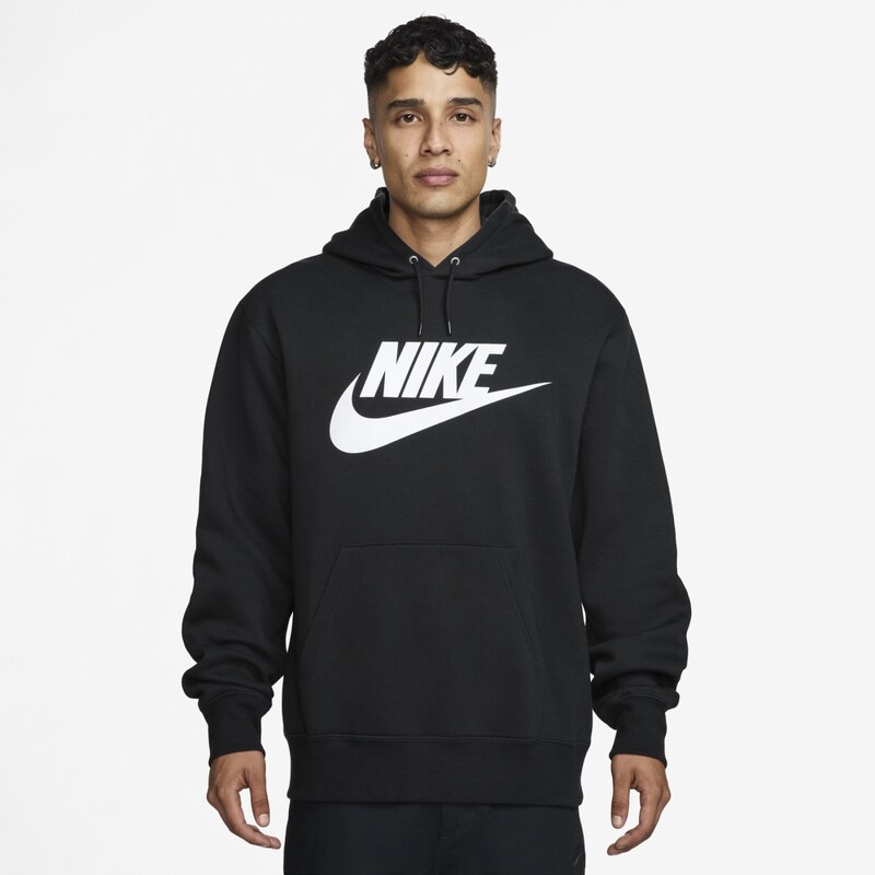 Nike Sportswear Club Mens Fleece Pullover Hoodie BLACK/BLACK/WHITE 65387613