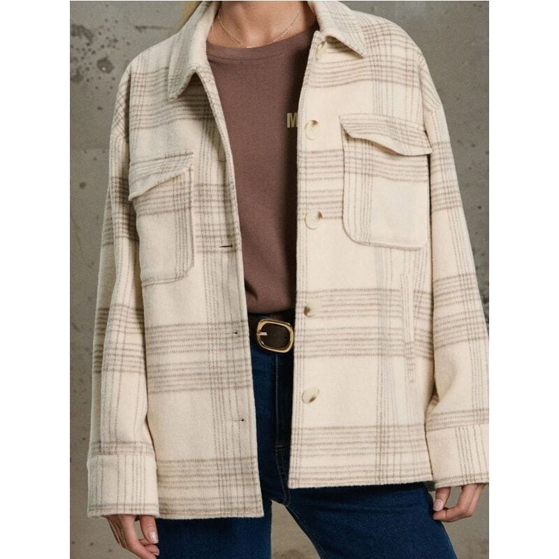 Sinsay - Košela bunda typu shacket - viacfarebná 65764096