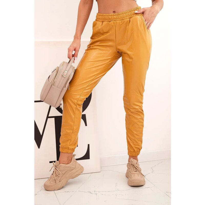 Kesi Double-layer trousers with velour mustard 60729518