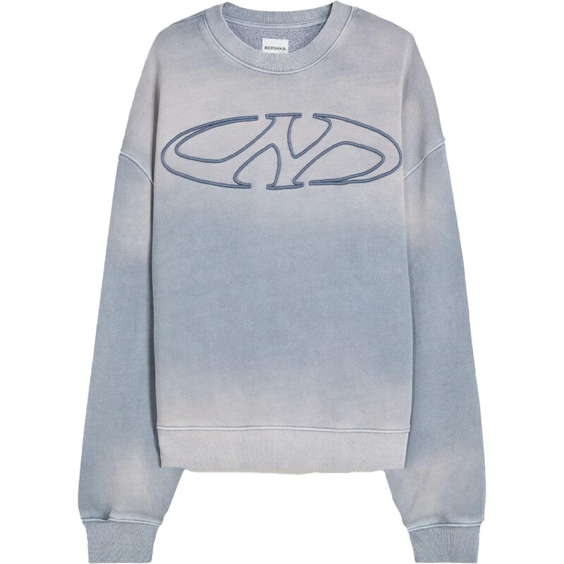Bershka Mikina modrosivá / pastelovo modrá / sivobéžová 65661767