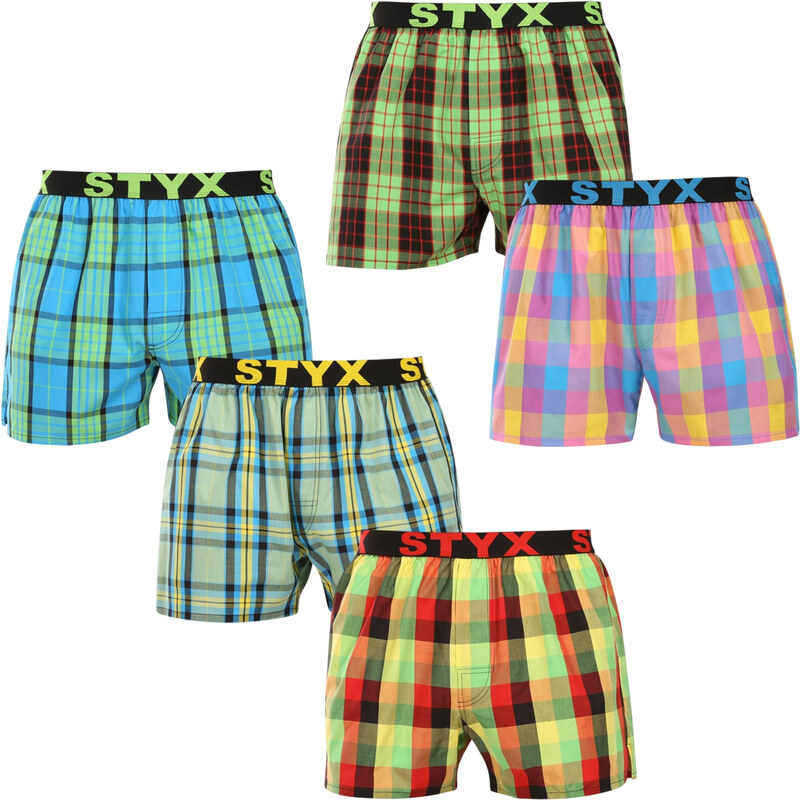 5PACK pánske trenky Styx športová guma viacfarebné (5B110105) 65390314