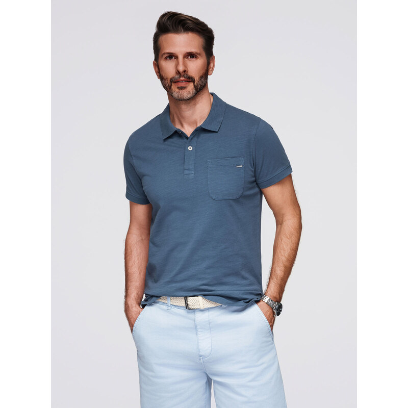 Ombre Mens polo t-shirt with decorative buttons 65409528