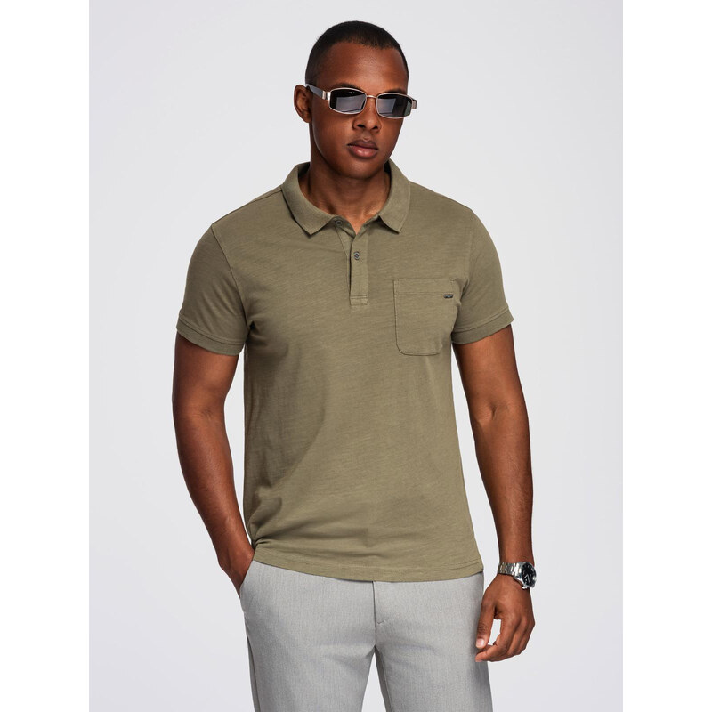 Ombre Mens polo t-shirt with decorative buttons 65413134