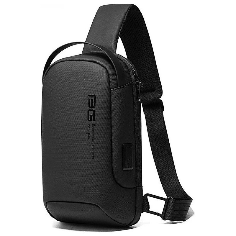 BANGE elegantný batoh cez rameno s USB HASAD Čierny 7L 65227254