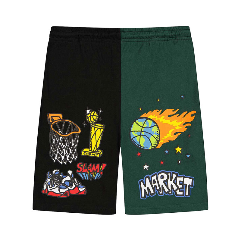 Market Memorabilia Shorts Green - Pánske - Kraťasy MARKET - Zelené - 66356331