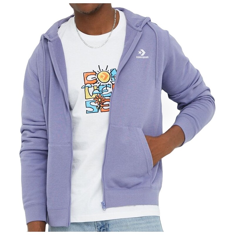 Converse Classic Hoodie - Pánske - Mikina Converse - Fialové - 66356669