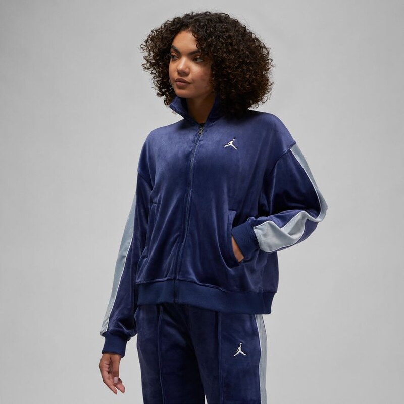 Jordan Flight Wmns Velour Full-Zip - Dámske - Mikina Jordan - Modré - 66356746