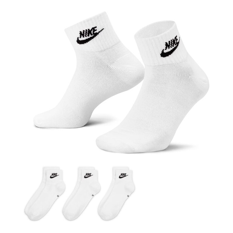 Nike Everyday Essential Ankle Socks 3-Pack White - Unisex - Ponožky 66356816