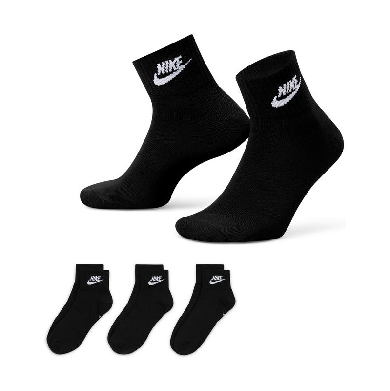 Nike Everyday Essential Socks 3-Pack Black - Unisex - Ponožky Nike - 66356864