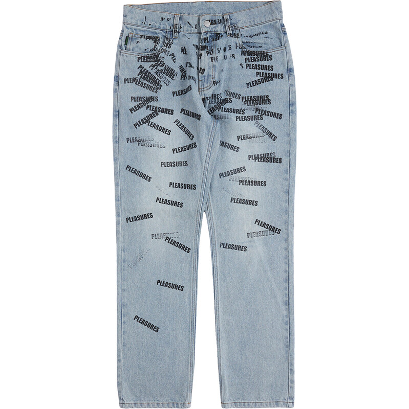 Pleasures Plop 5 Pocket Denim Washed Blue - Pánske - Nohavice 66357060