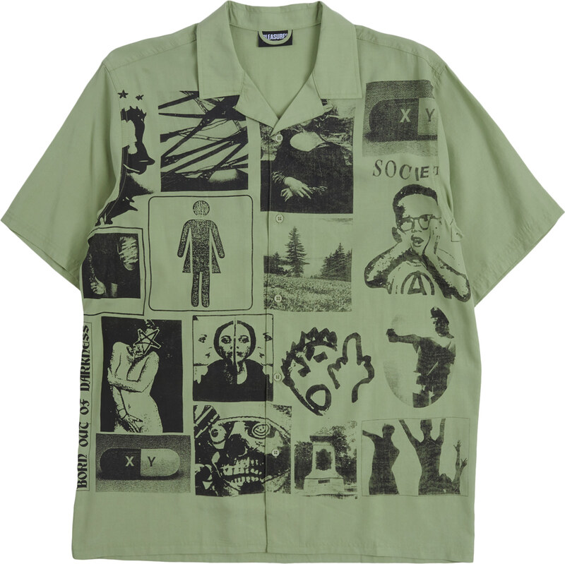 Pleasures Choices Camp Collar Button Down Green - Pánske - Košeľa 66357069