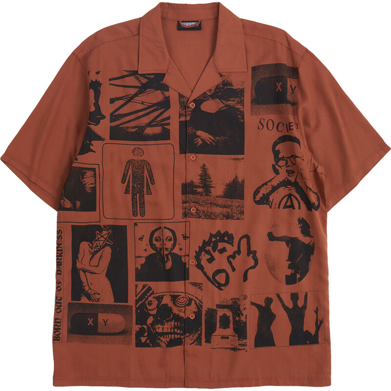 Pleasures Choices Camp Collar Button Down Orange - Pánske - Košeľa 66357070