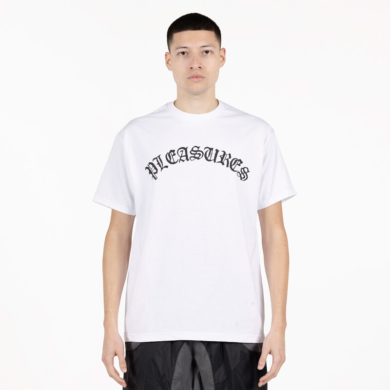 Pleasures Old E Logo Tee White - Pánske - Tričko Pleasures - Biele - 66357079