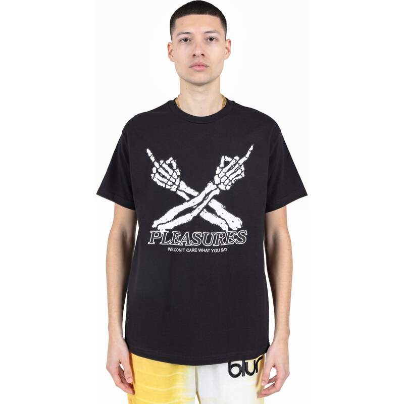 Pleasures Dont Care Tee Black - Pánske - Tričko Pleasures - Čierne - 66357080