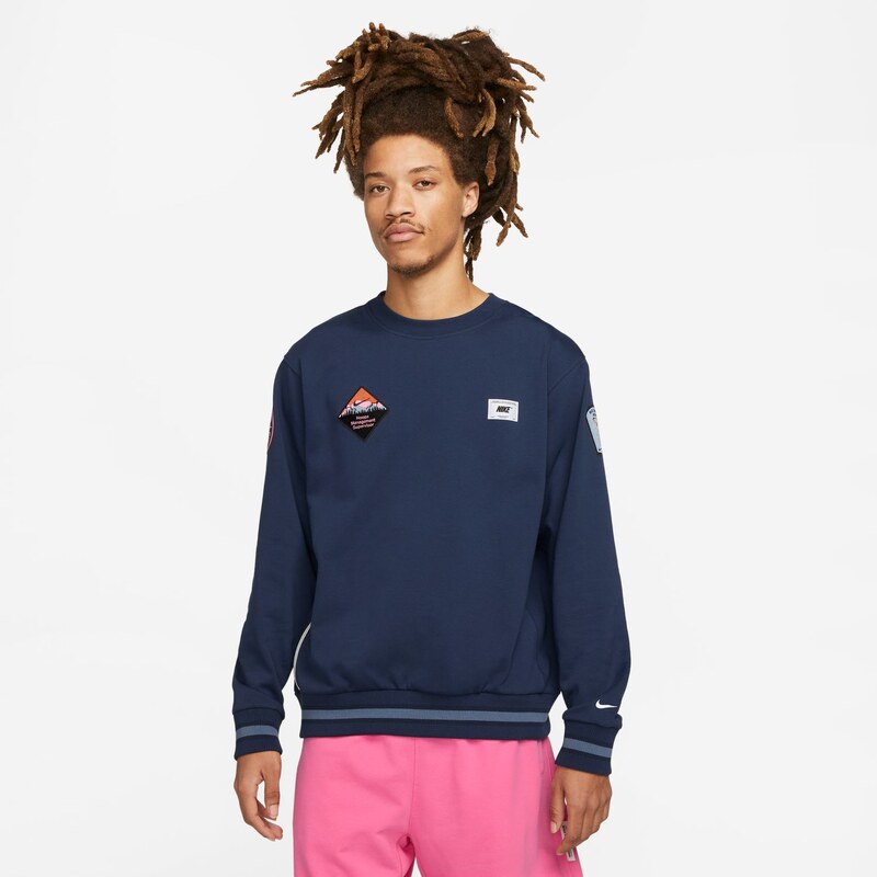 Nike Dri-FIT Standard Issue Basketball Crewneck Midnight Navy - Pánske 66357158