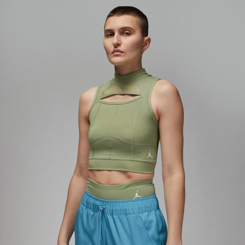 Jordan Sport Wmns Crop Top Oil Green - Dámske - Tričko Jordan - Zelené 66357160